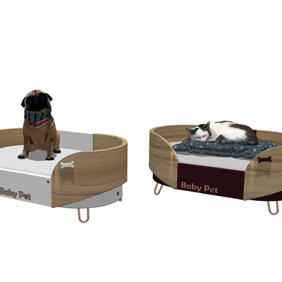  现代宠物窝su模型 