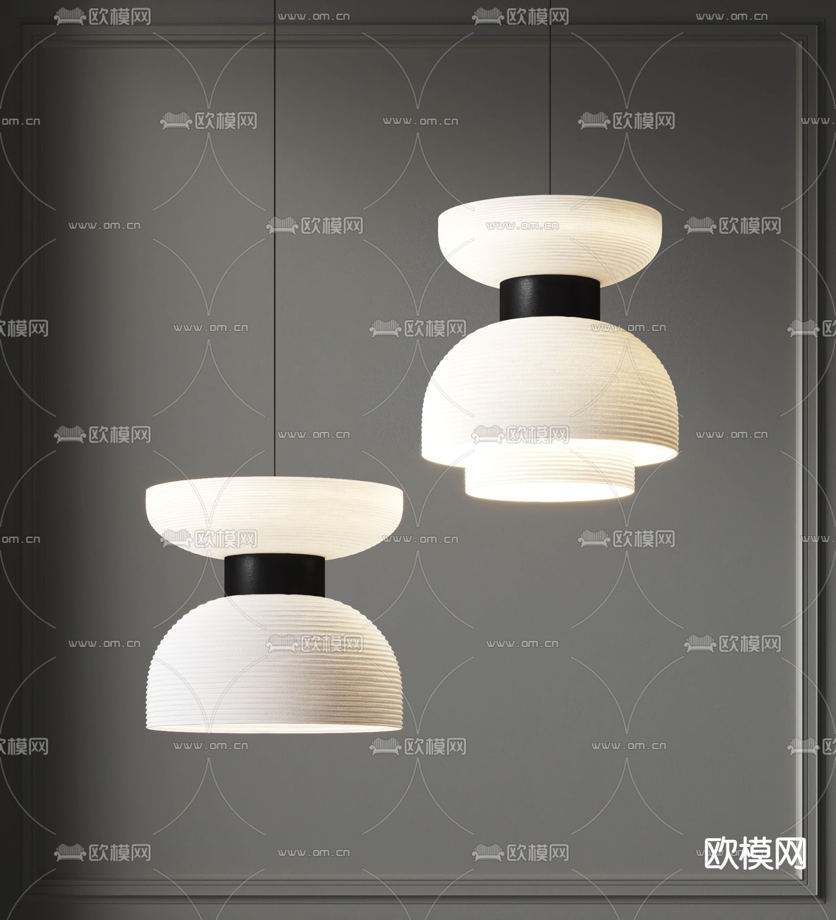 侘寂风艺术吊灯su模型下载（渲染图1）