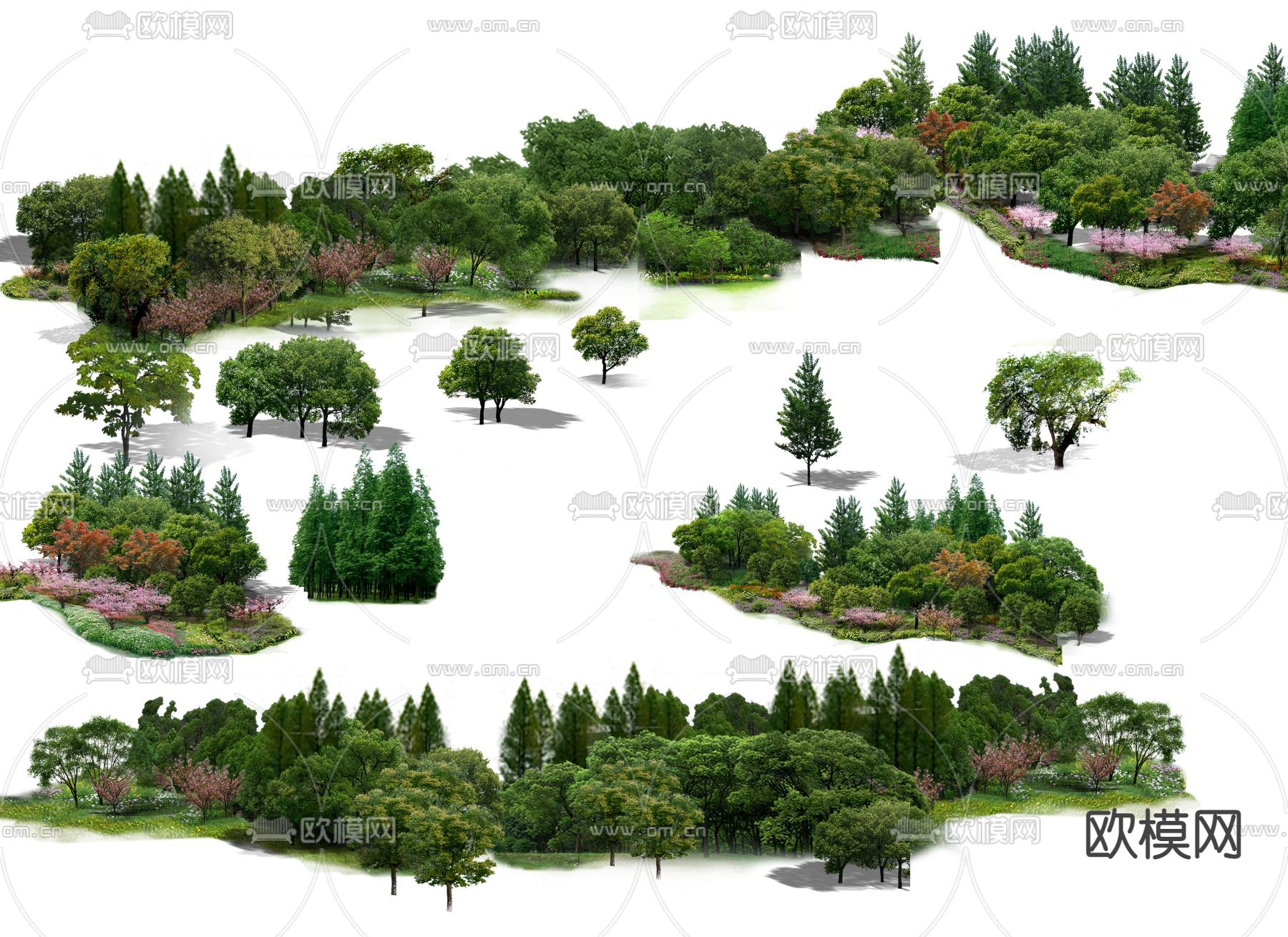 现代大树树木景观树psd下载_ID12146905_3dmax免费模型-欧模网