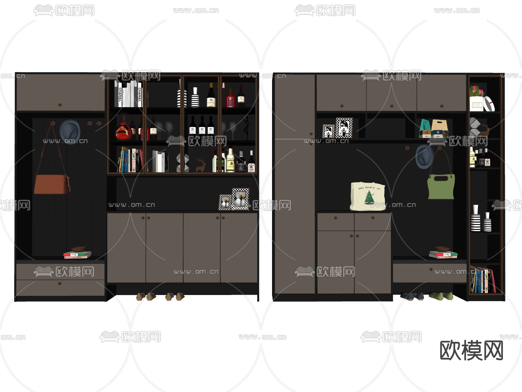 现代入户鞋柜su模型下载（渲染图2）