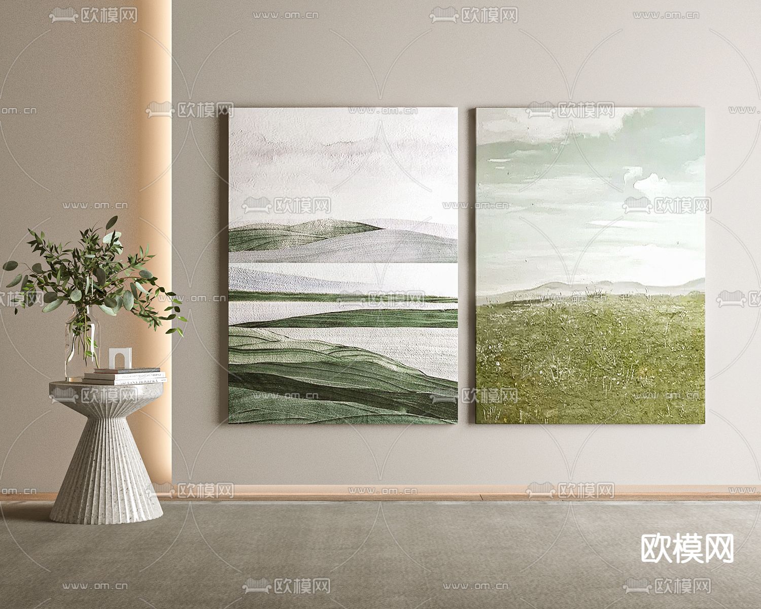 现代风景装饰画 挂画 艺术画3d模型下载id121511383dmax免费模型 欧模网 