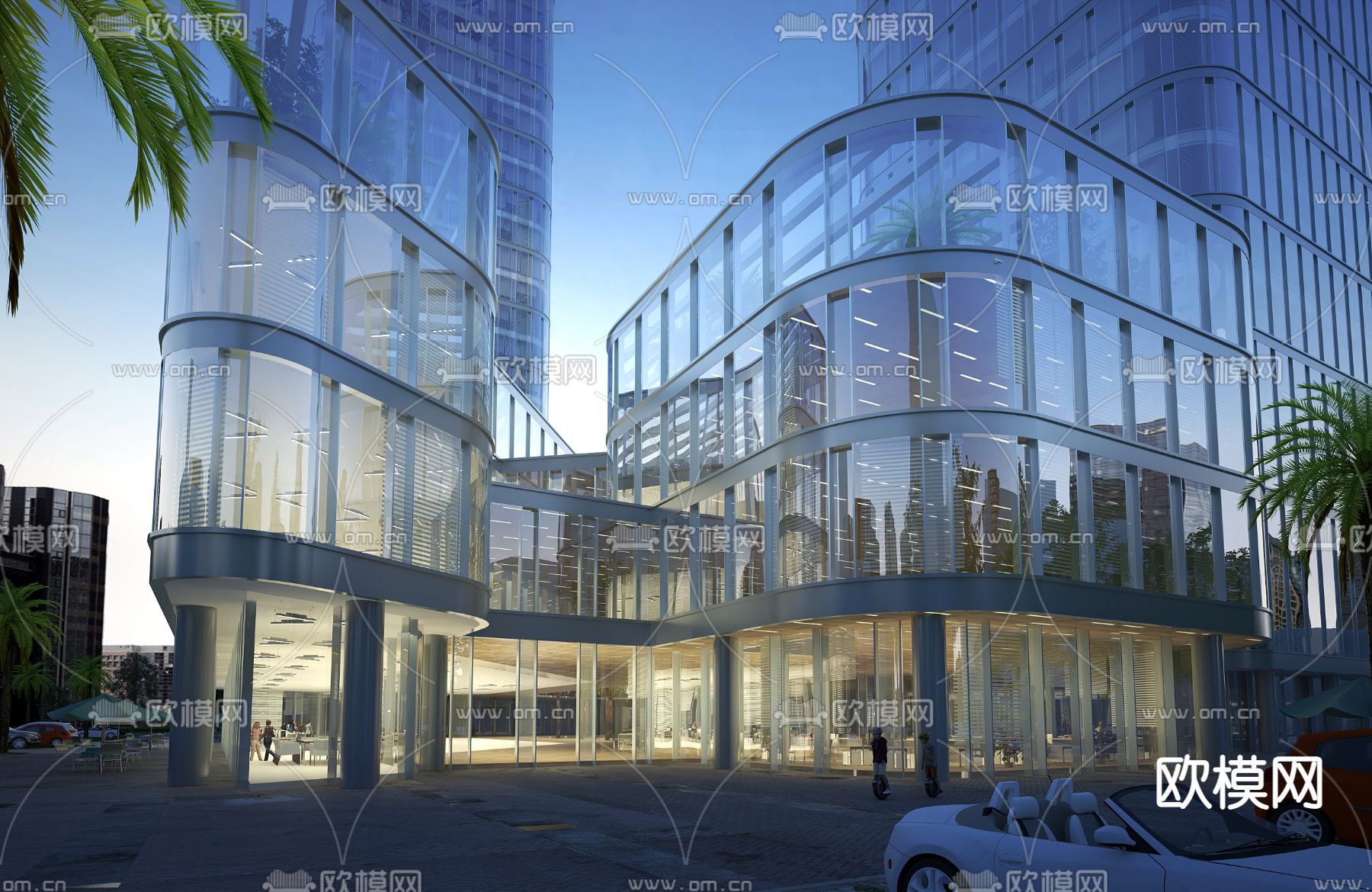 现代写字楼外观免费3d模型下载