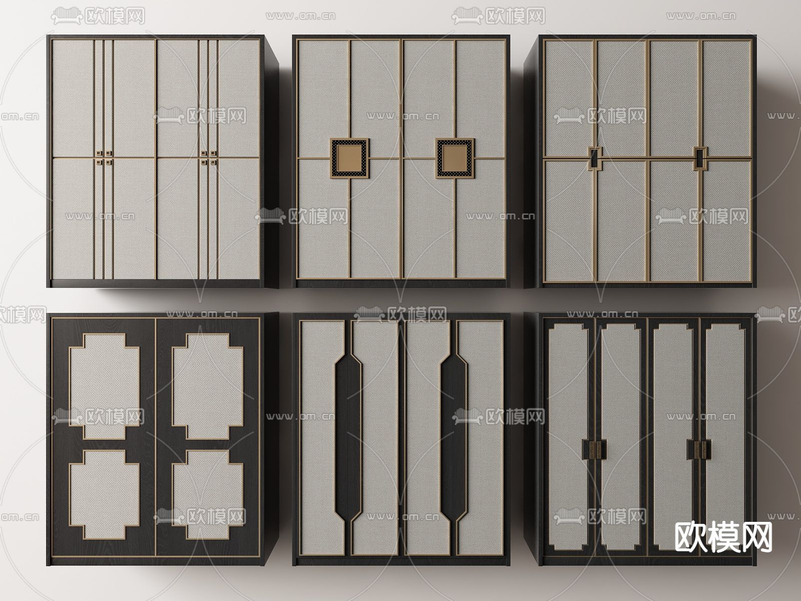 新中式衣柜su模型下载（渲染图1）