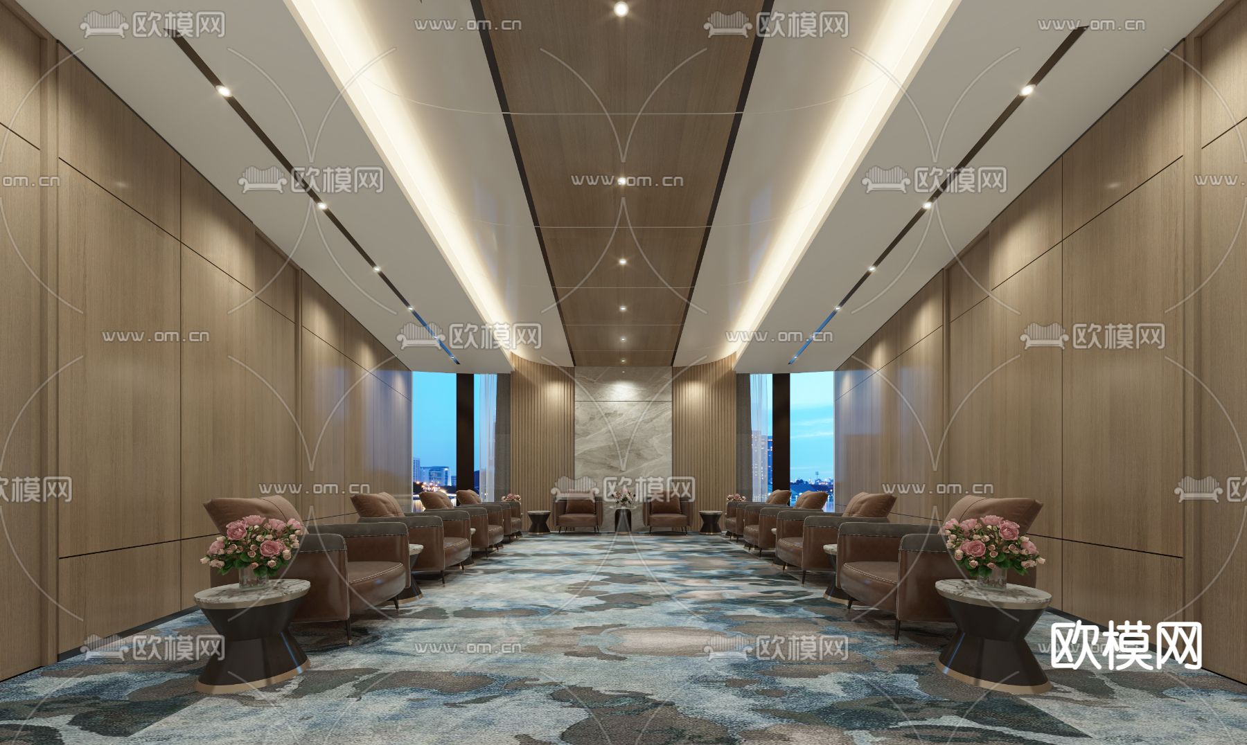 现代酒店接待室 会客室3d模型下载