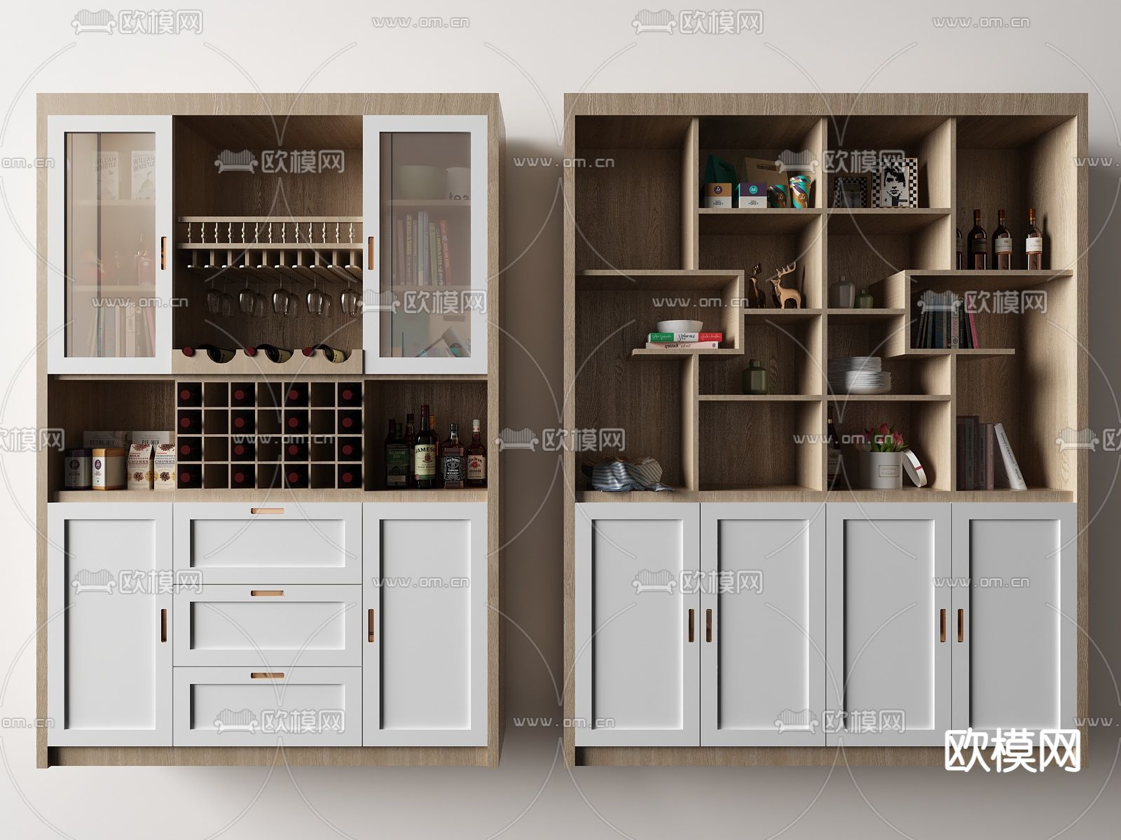 北欧酒柜su模型下载（渲染图1）