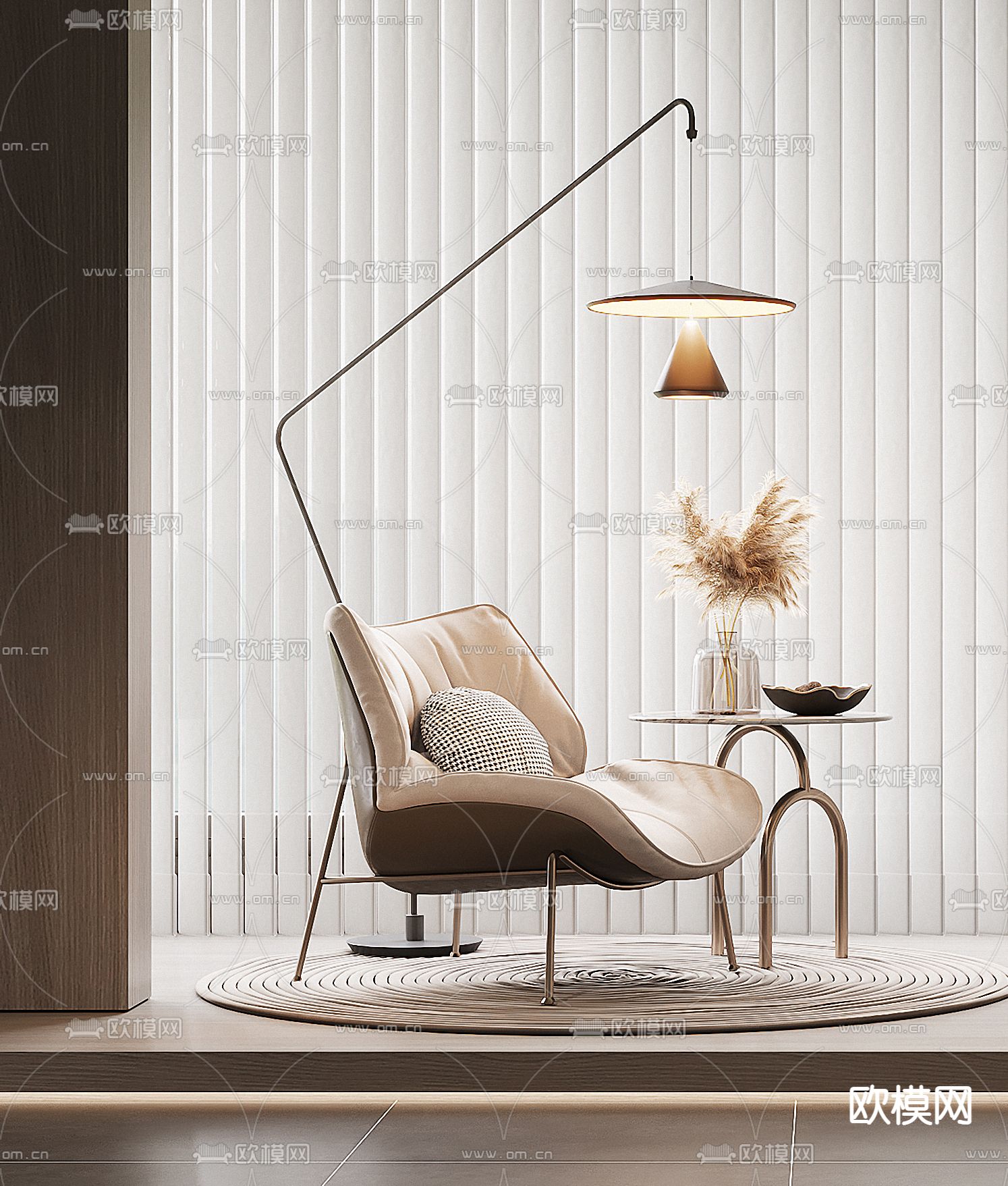 现代轻奢休闲椅子3d模型下载