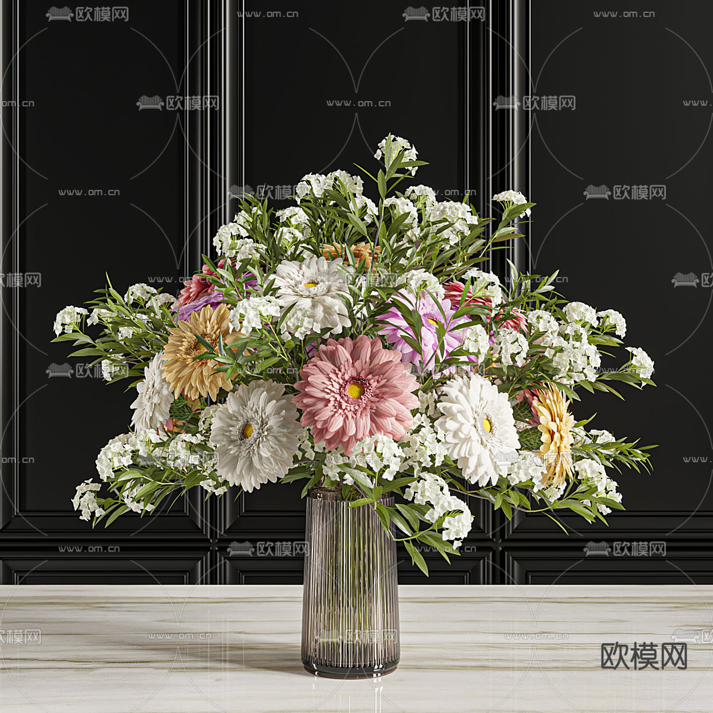 花卉花瓶 花艺 插花3d模型