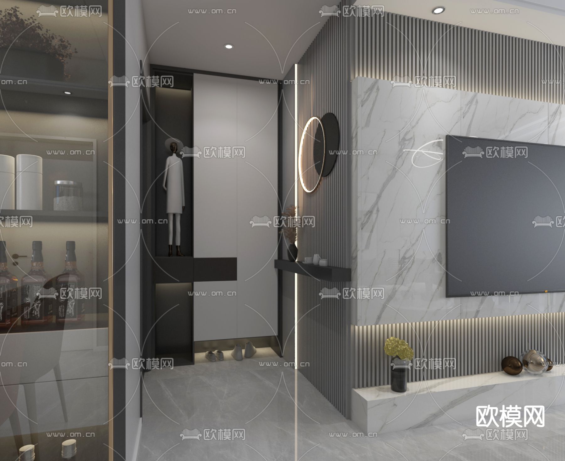 现代玄关免费3d模型下载