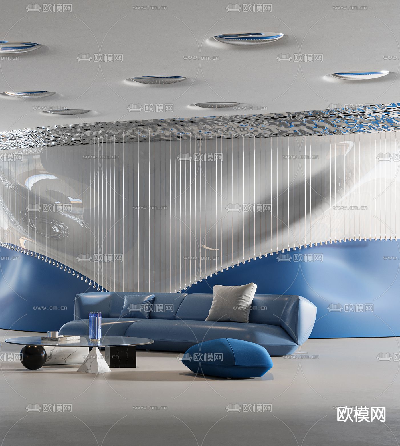 现代公司大厅 休息区3d模型下载（渲染图4）