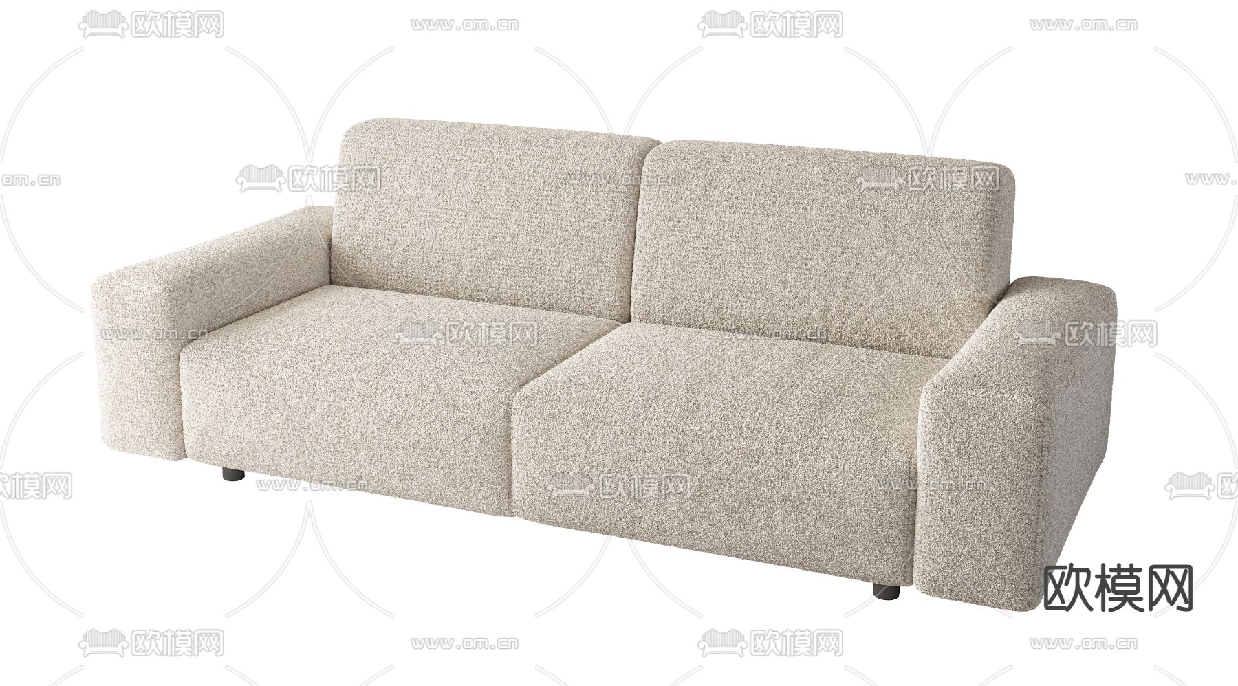 现代布艺双人沙发3d模型下载（渲染图3）