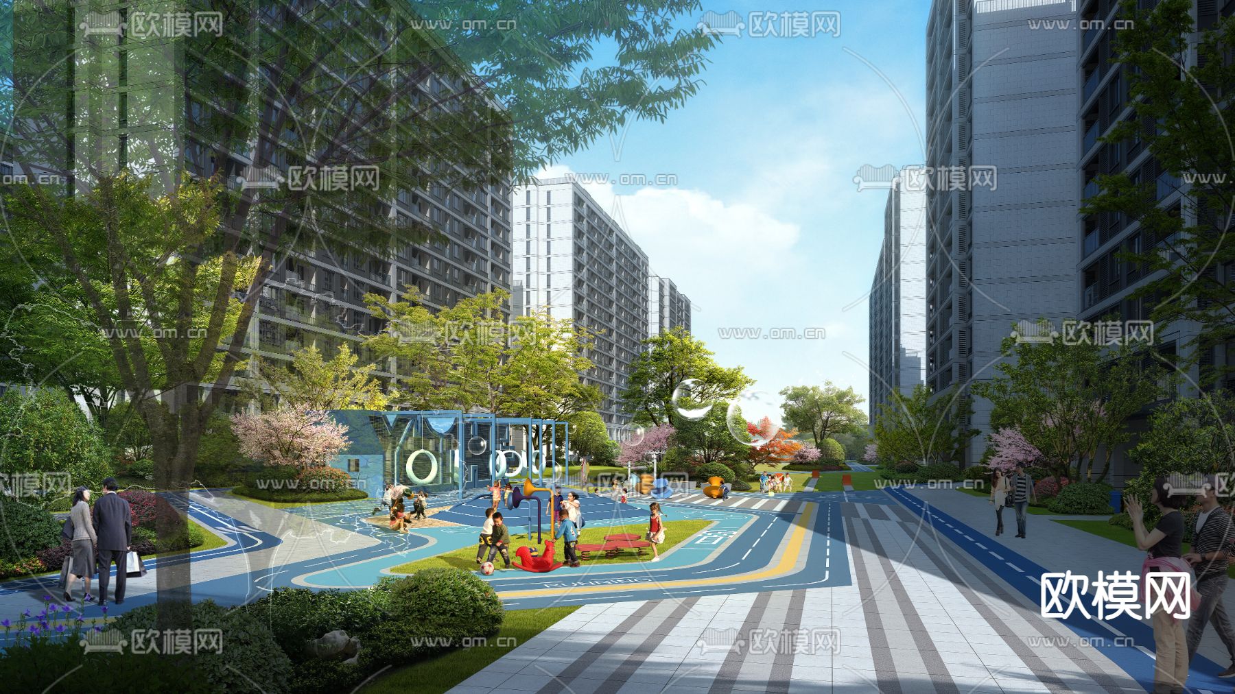 现代亲子公园游玩区psd下载