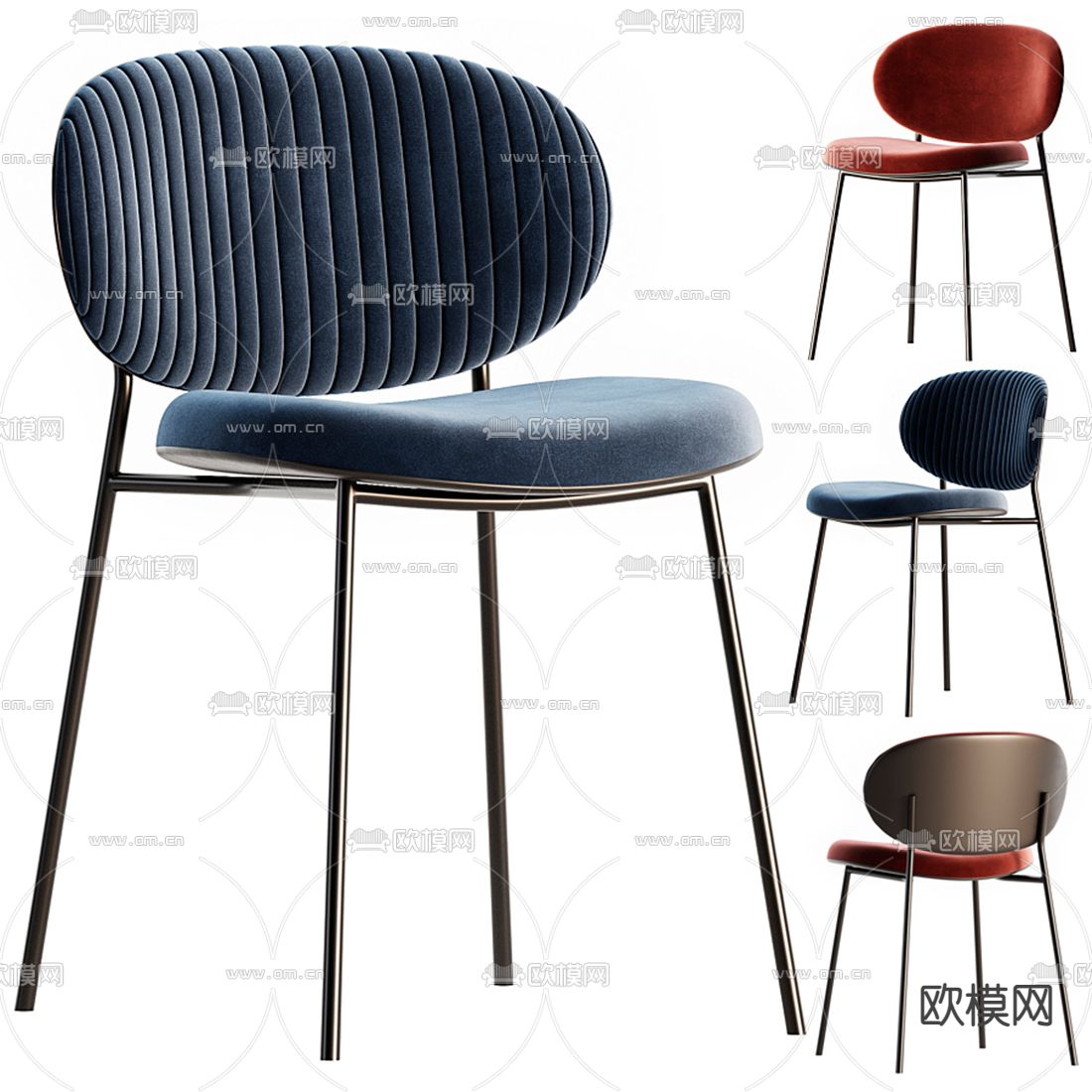 Cassina 椅子 餐椅3d模型下载（渲染图1）