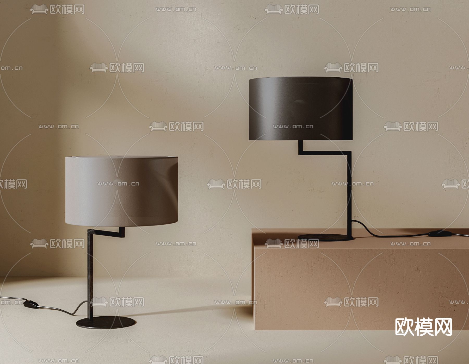 现代台灯3d模型下载