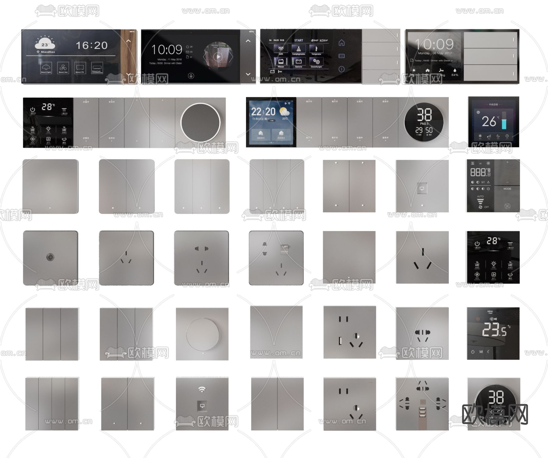 开关插座 面板3d模型下载