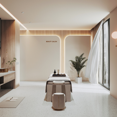  现代SPA馆护理房su模型 