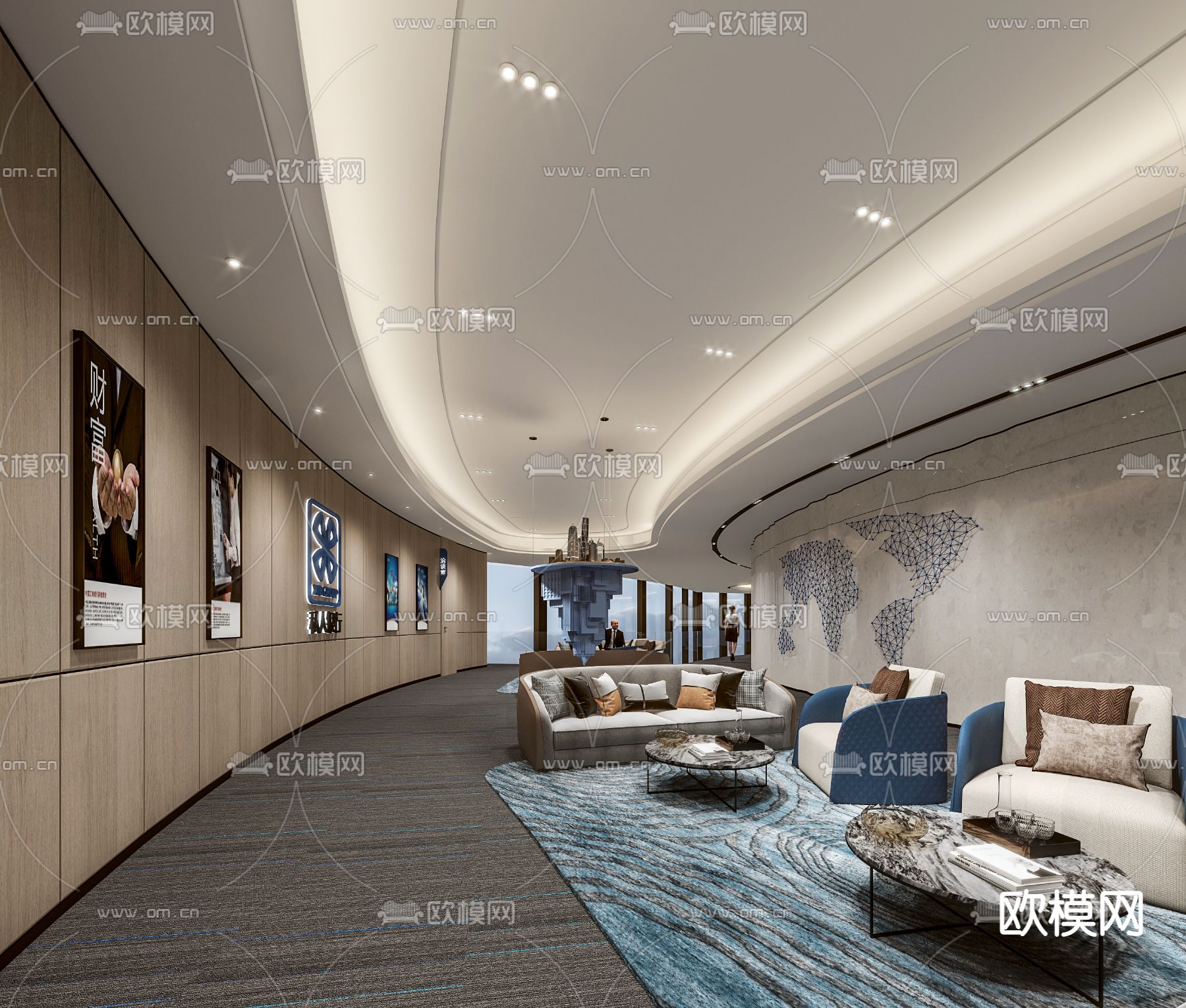 银行VIP室 洽谈室 等候区3d模型下载