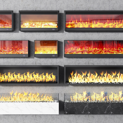  电子壁炉 火炉su模型 