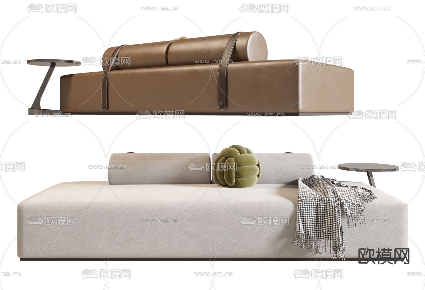 Poliform 皮革贵妃椅3d模型下载