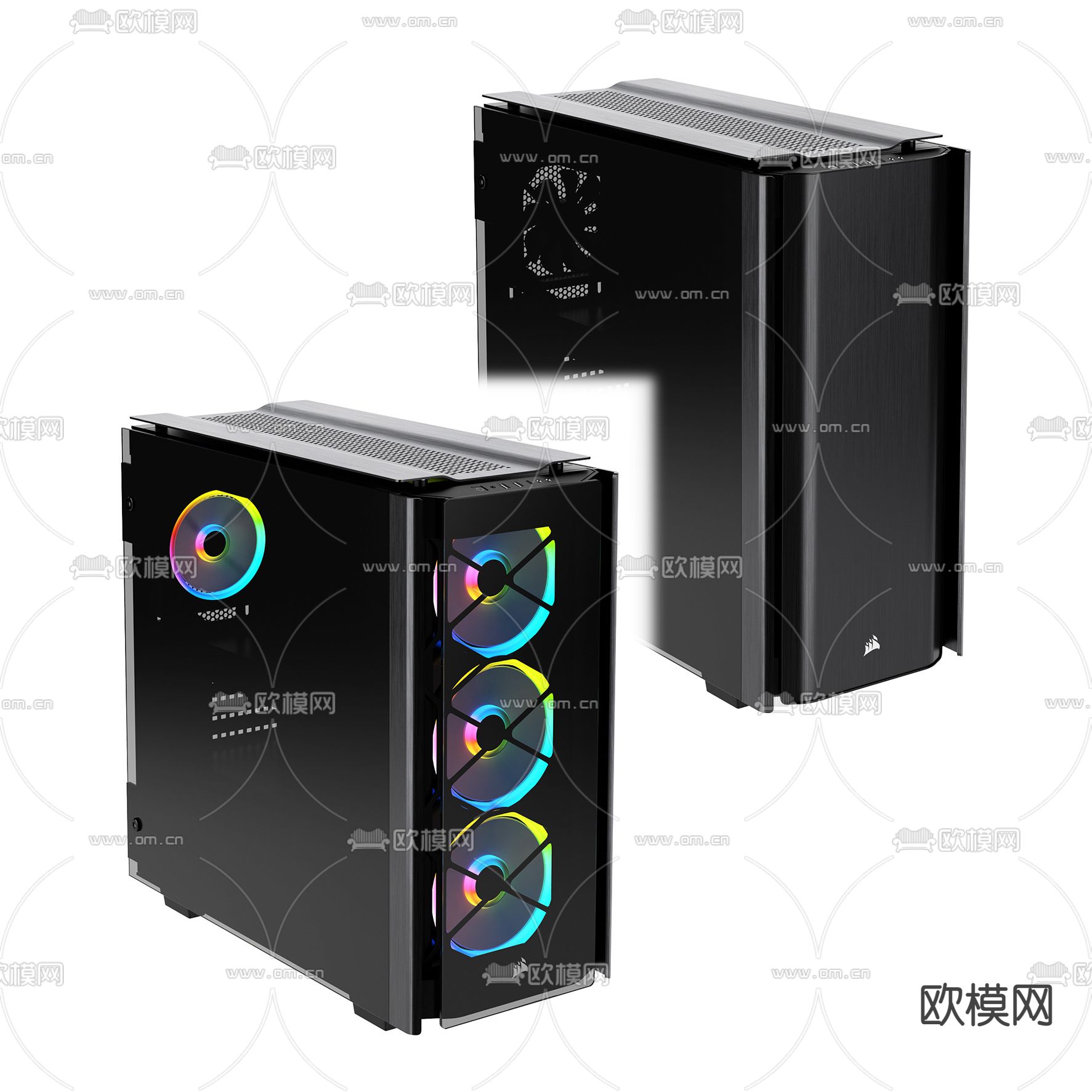 现代电脑主机 机箱su模型下载（渲染图1）