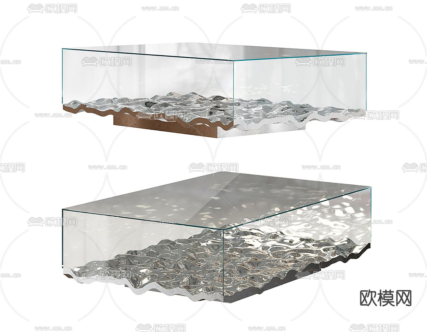 Pertica 玻璃茶几3d模型下载（渲染图1）