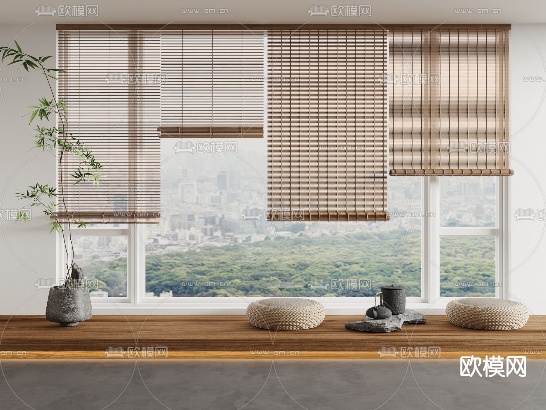新中式竹帘 拉帘 折叠帘3d模型下载_ID12147258_3dmax免费模型-欧模网