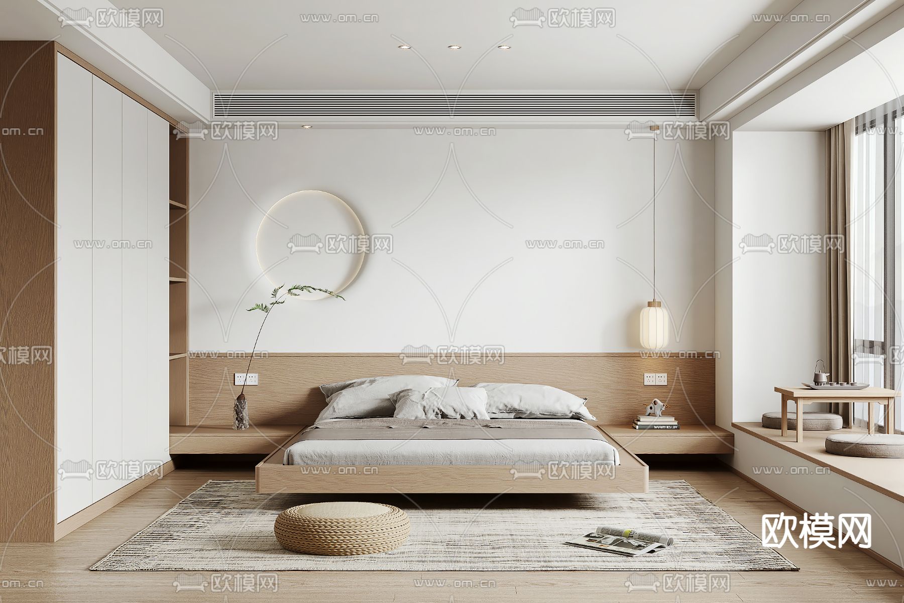 日式卧室 主人房3d模型下载