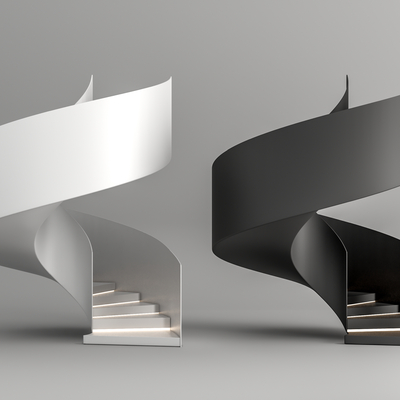 现代旋转楼梯su模型