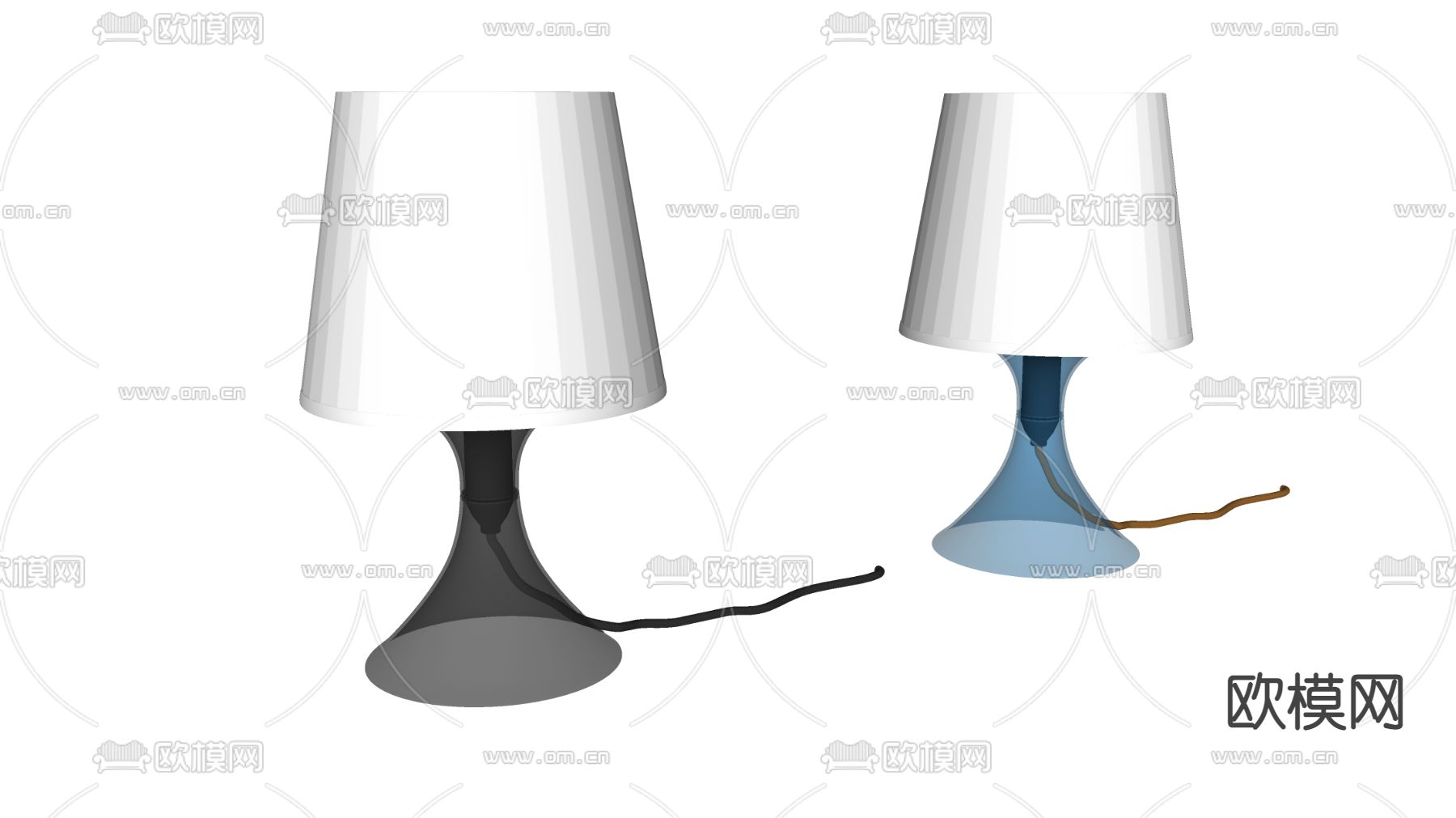 现代亚克力台灯su模型下载（渲染图2）