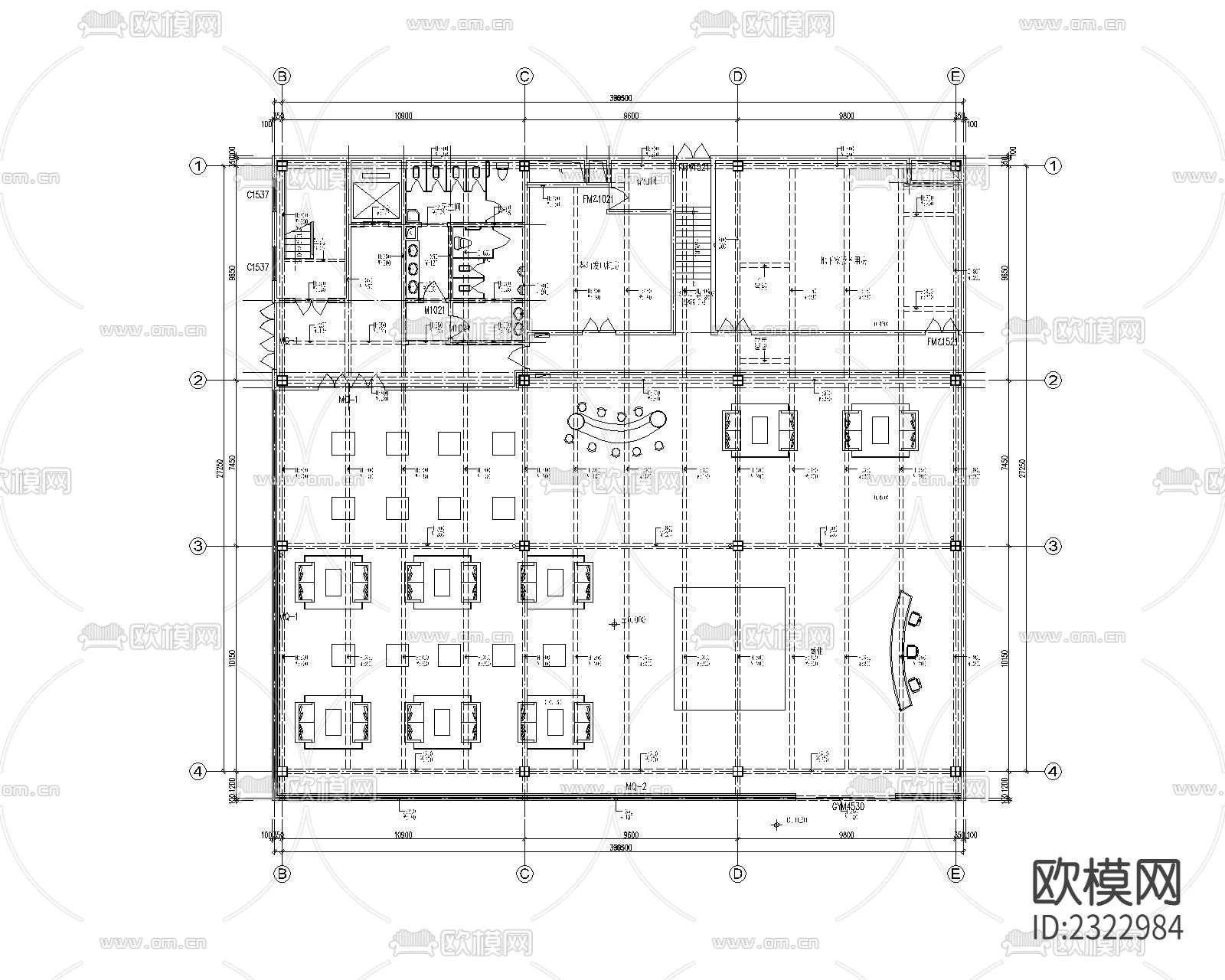 办公室CAD施工图-免费3dmax模型库-欧模网