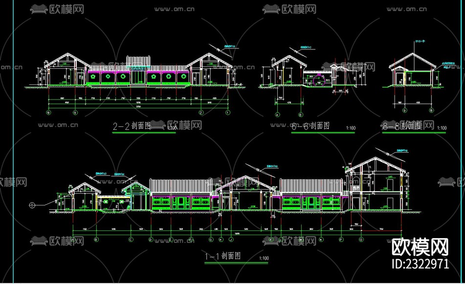 四合院建筑CAD施工圖下載(渲染圖2)