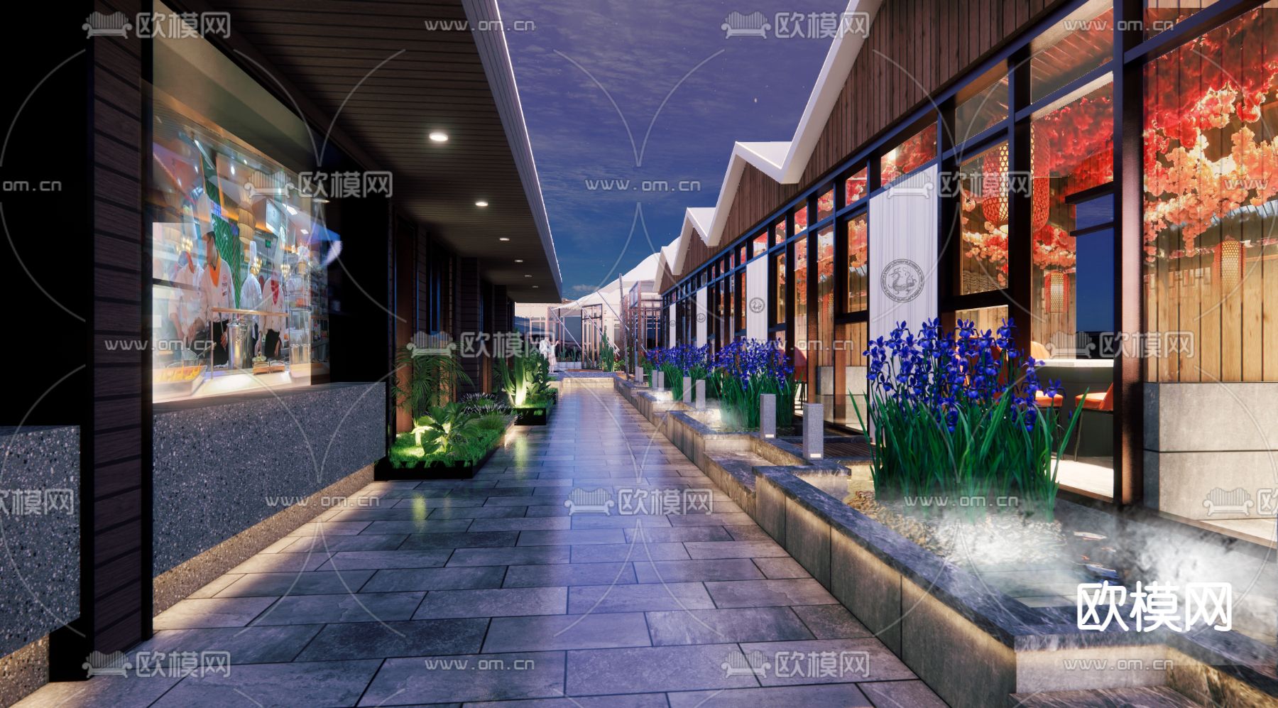 现代屋顶火锅店su模型下载_ID12138982_sketchup模型下载-欧模网