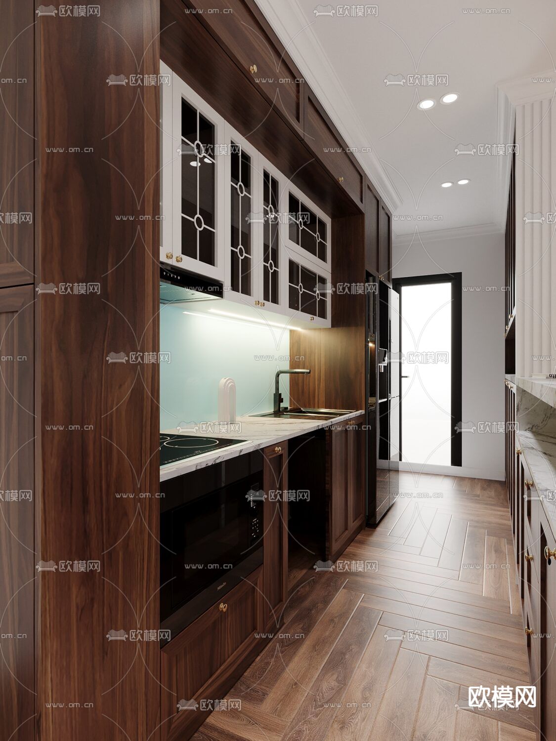 新中式轻奢创意公寓免费3d模型下载（渲染图10）