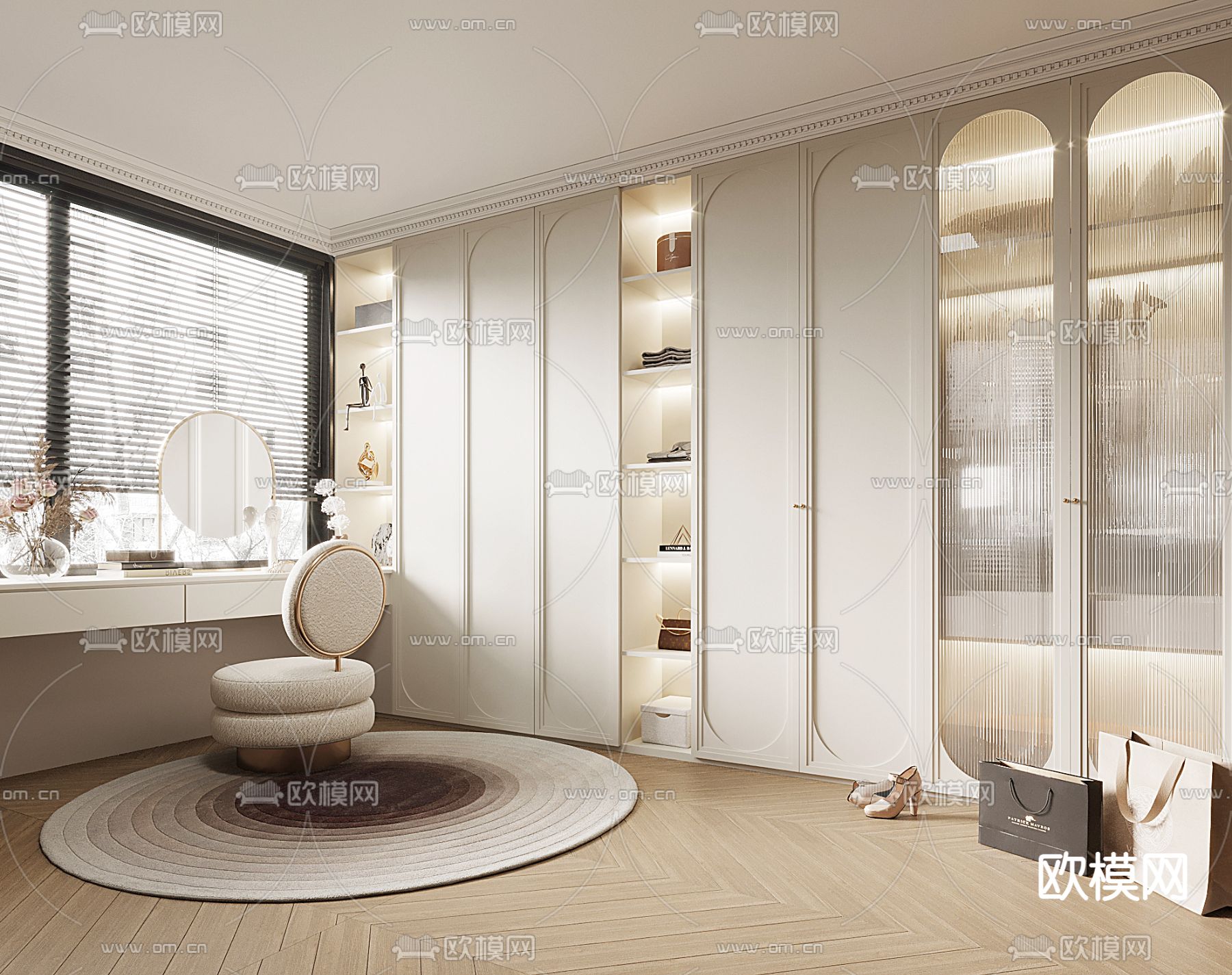 法式衣帽间3d模型下载