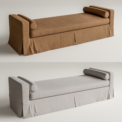 美式床尾凳脚踏su模型