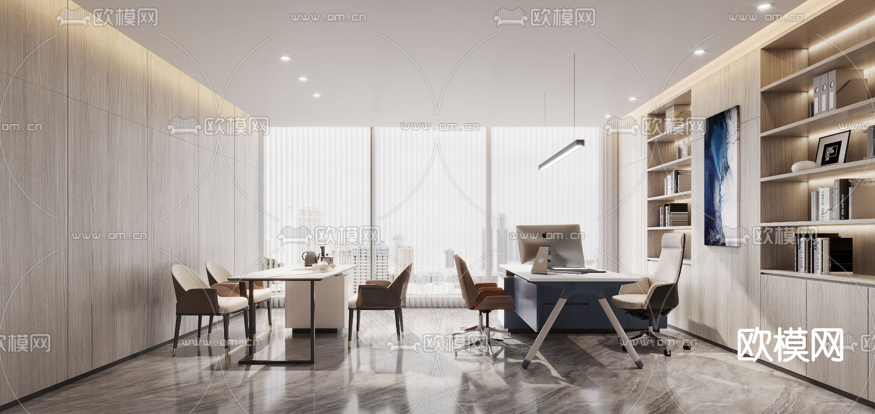 现代总经理室3d模型下载