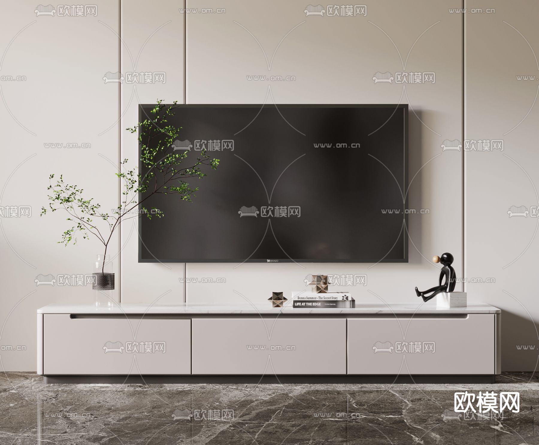 现代电视柜su模型下载_ID12149321_sketchup模型下载-欧模网