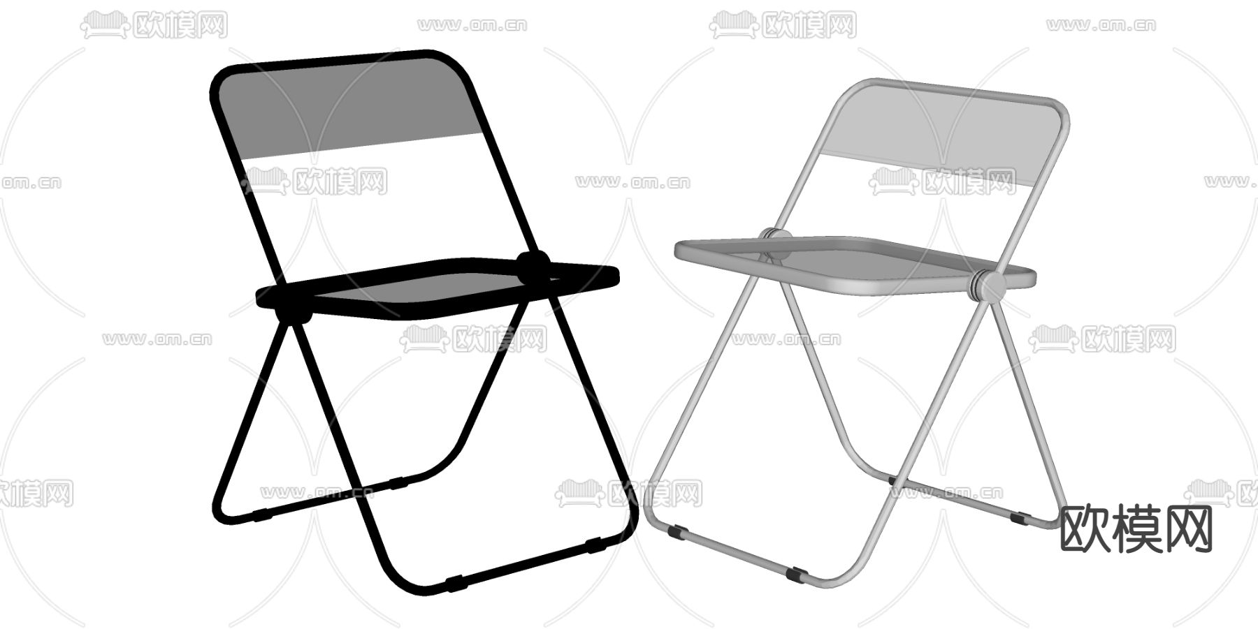 现代折叠单椅子su模型下载（渲染图2）