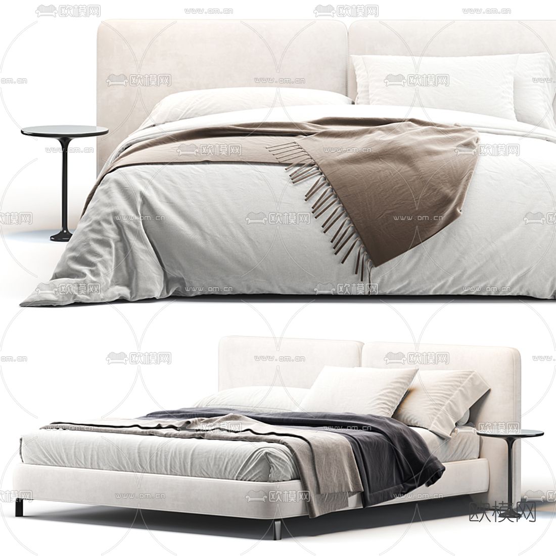 Minotti 双人床3d模型下载（渲染图2）