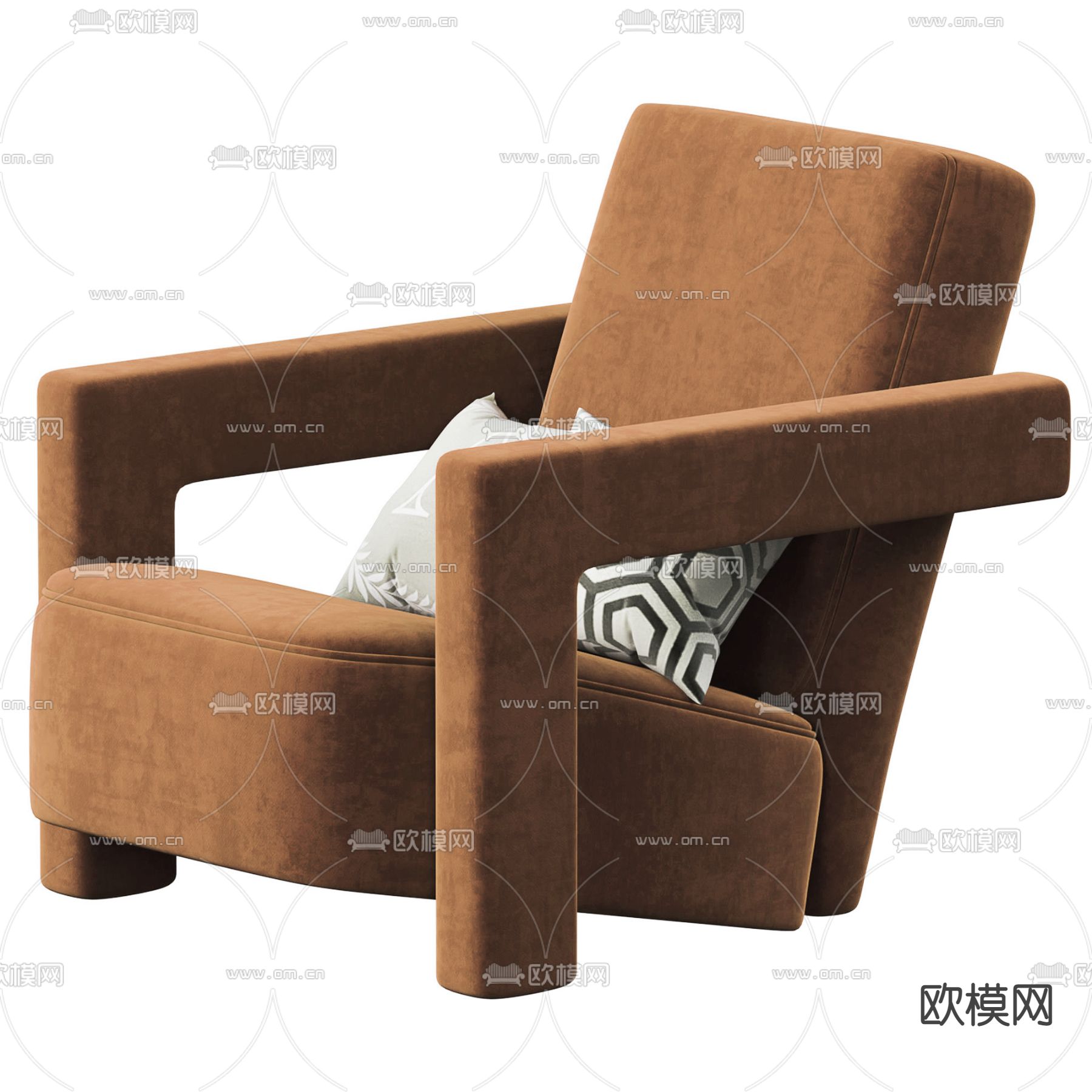 Cassina单人沙发椅3d模型下载_ID12149386_3dmax免费模型-欧模网