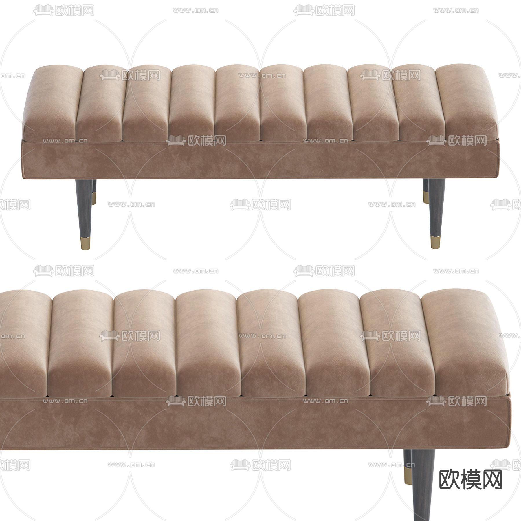 现代沙发凳 脚踏3d模型下载（渲染图3）