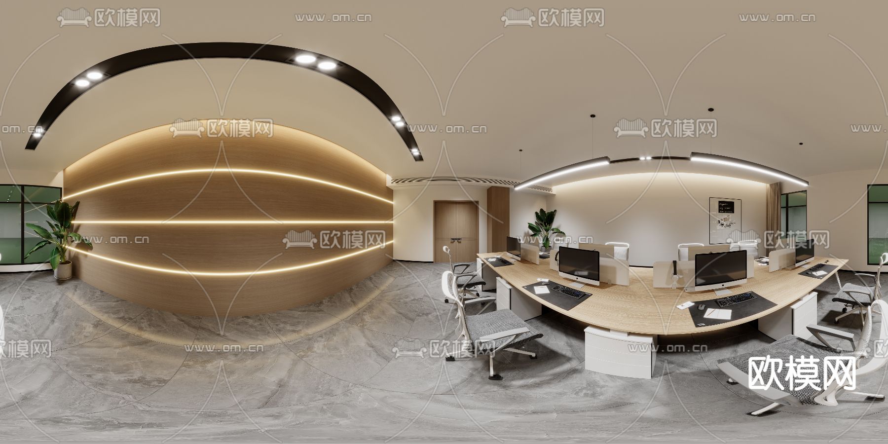 现代员工办公区VR全景3d模型下载_ID12149132_3dmax免费模型-欧模网