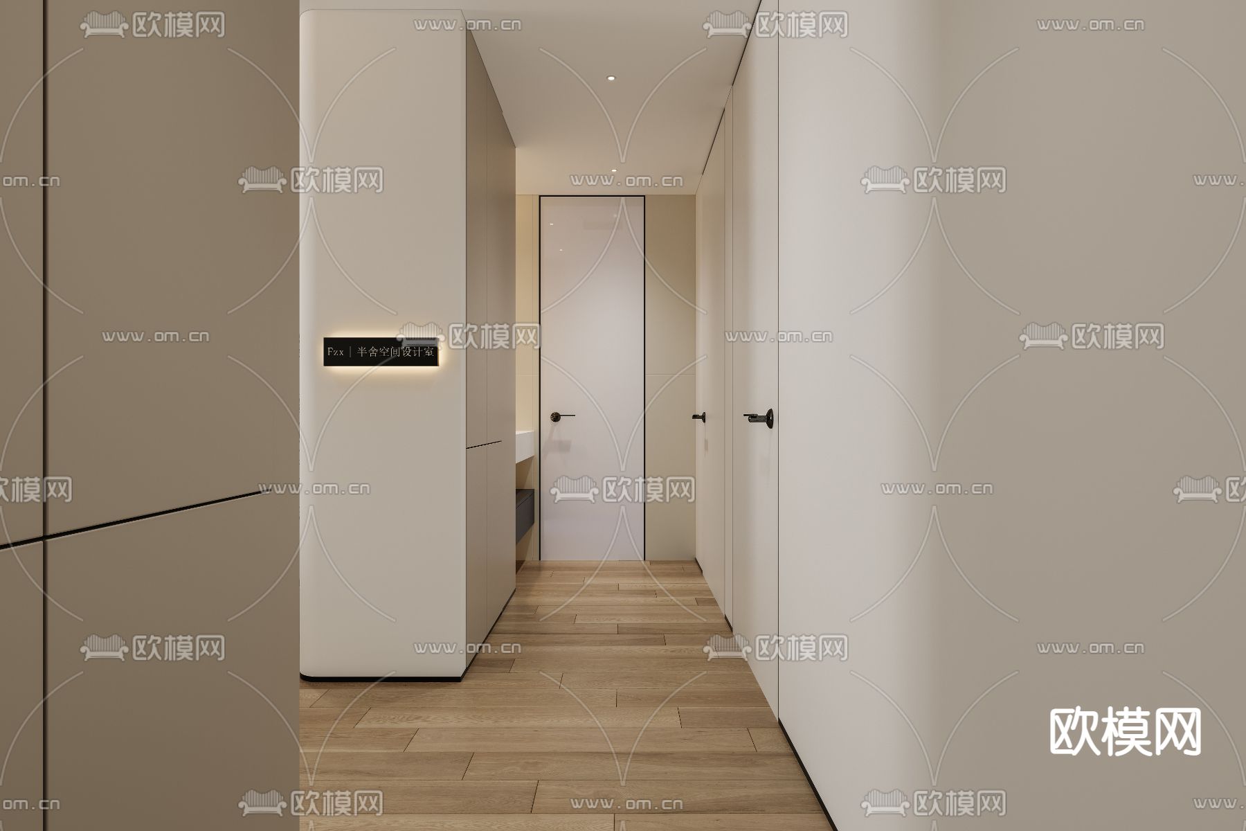 现代客厅餐厅3d模型下载（渲染图3）