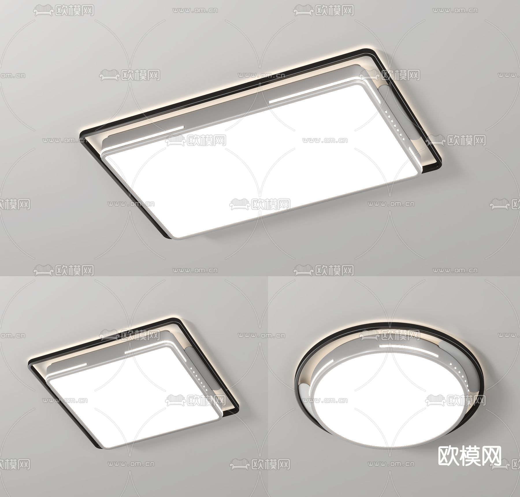 现代时尚吸顶灯3d模型下载