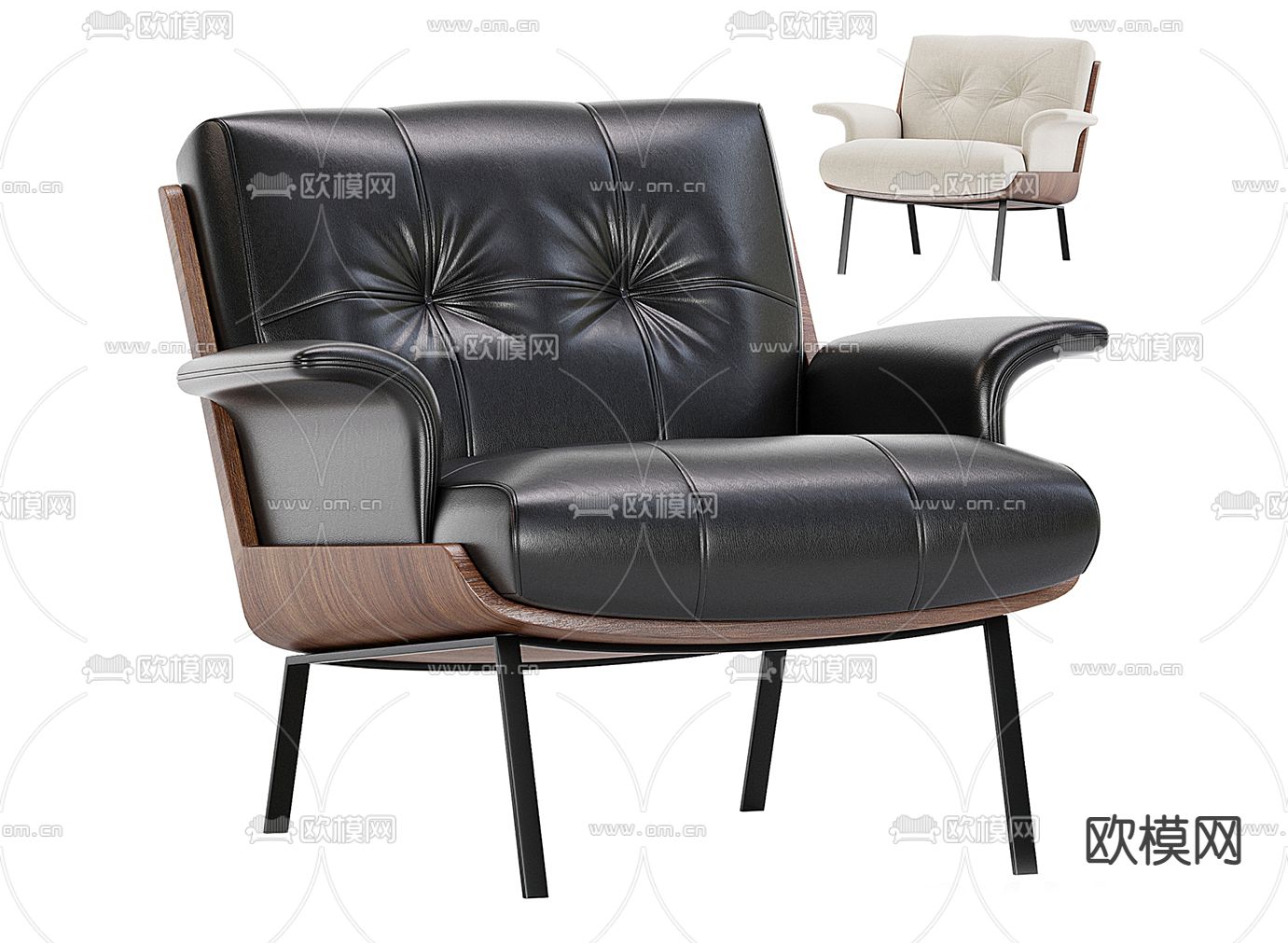 Minotti休闲椅子3d模型下载（渲染图1）