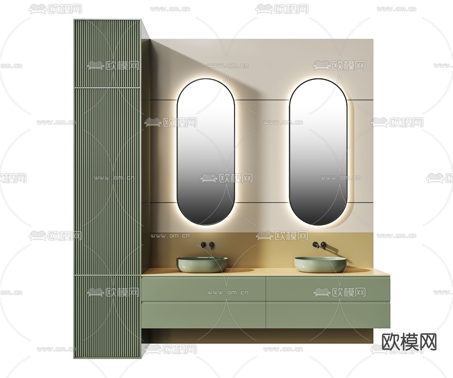 现代洗手台 洗手盆3d模型