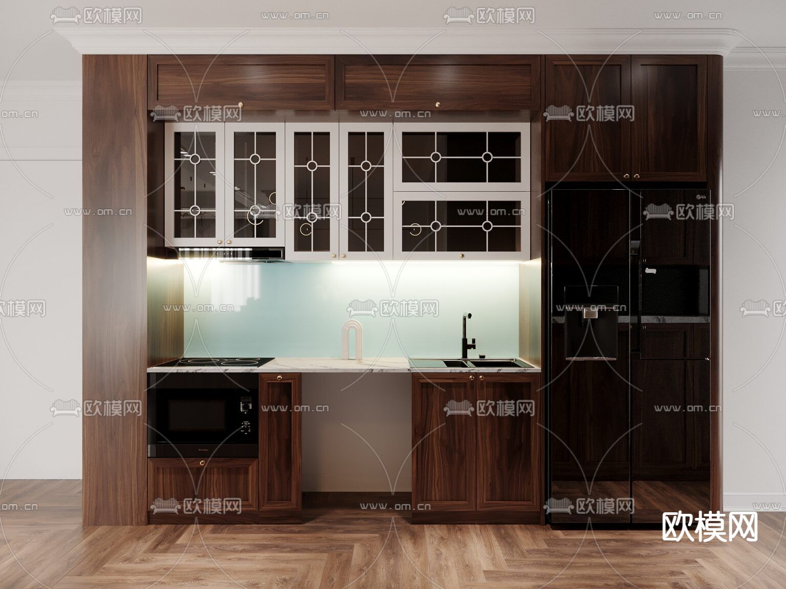 新中式轻奢创意公寓免费3d模型下载（渲染图7）