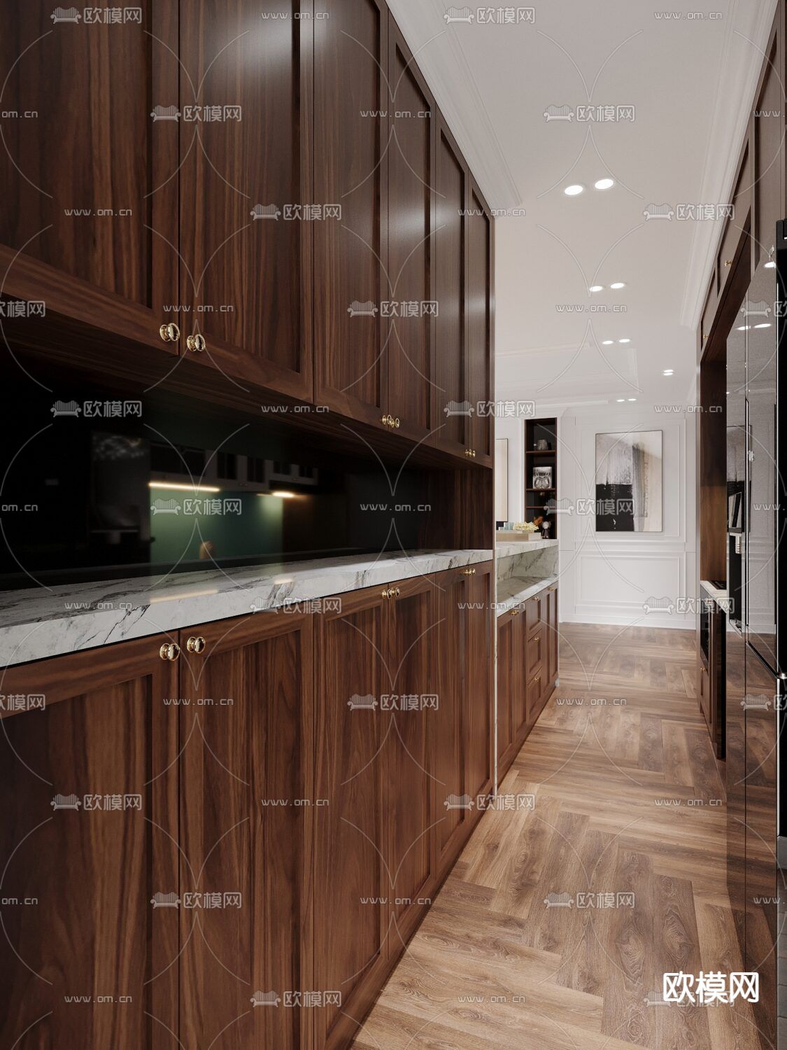 新中式轻奢创意公寓免费3d模型下载（渲染图12）