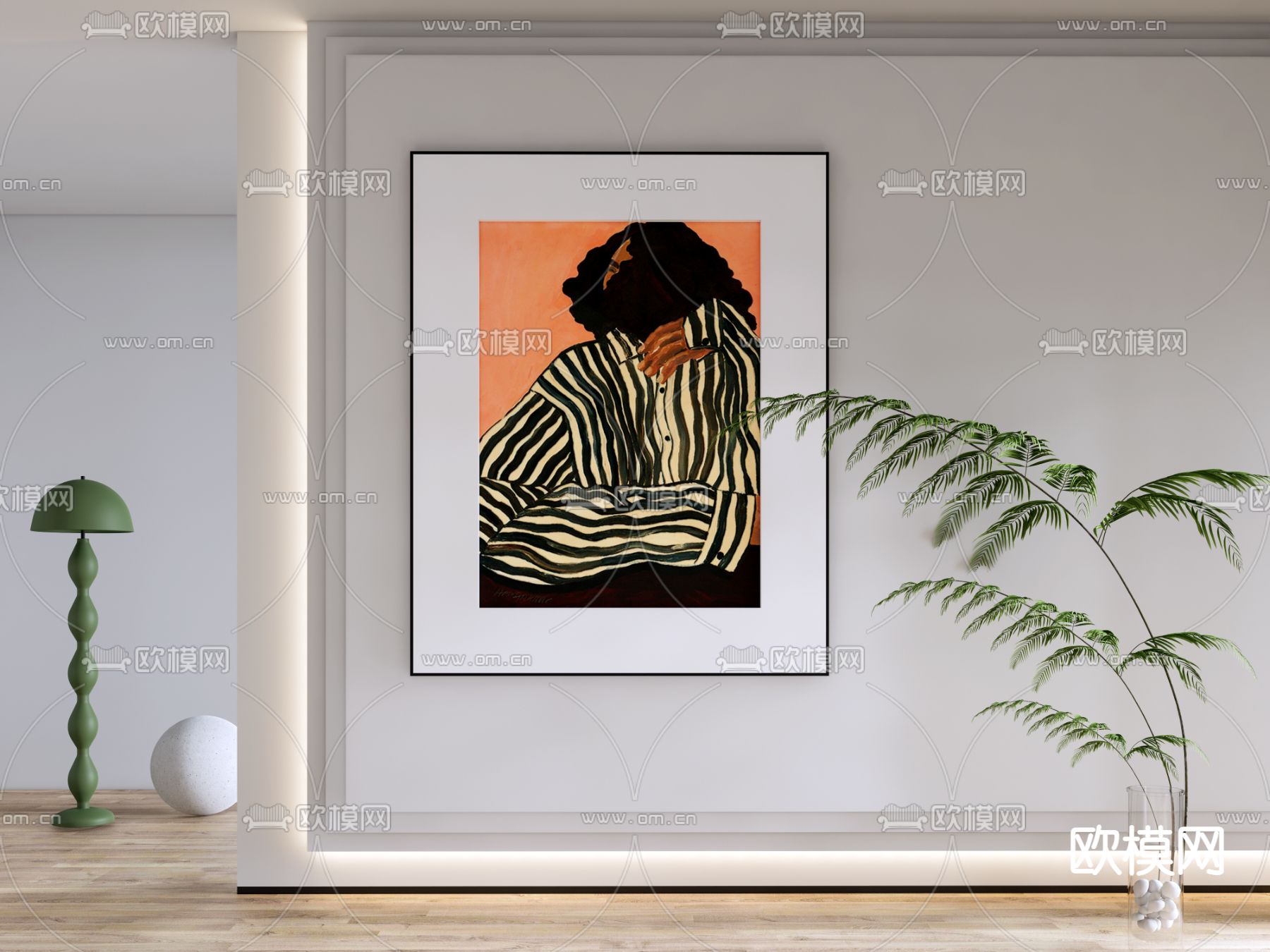 北欧装饰挂画su模型下载（渲染图1）