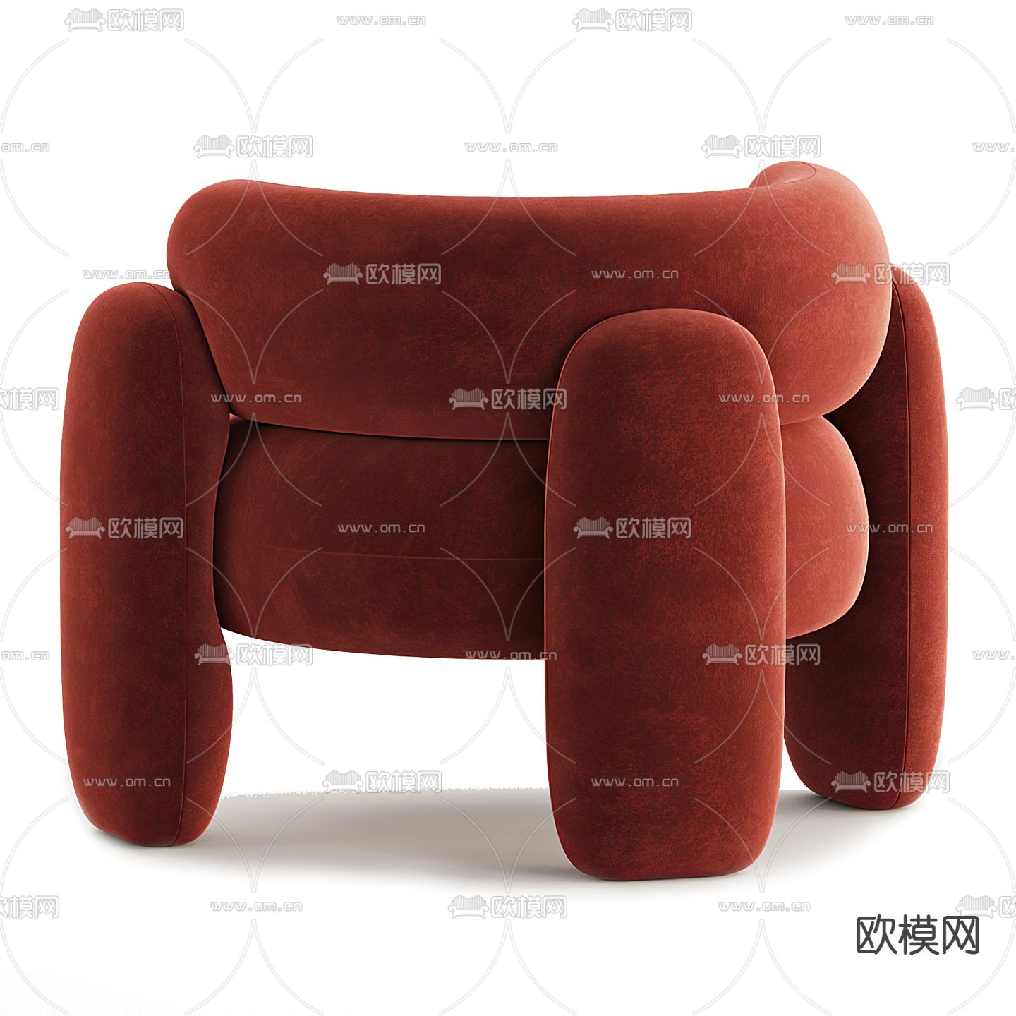 奶油风休闲沙发椅3d模型