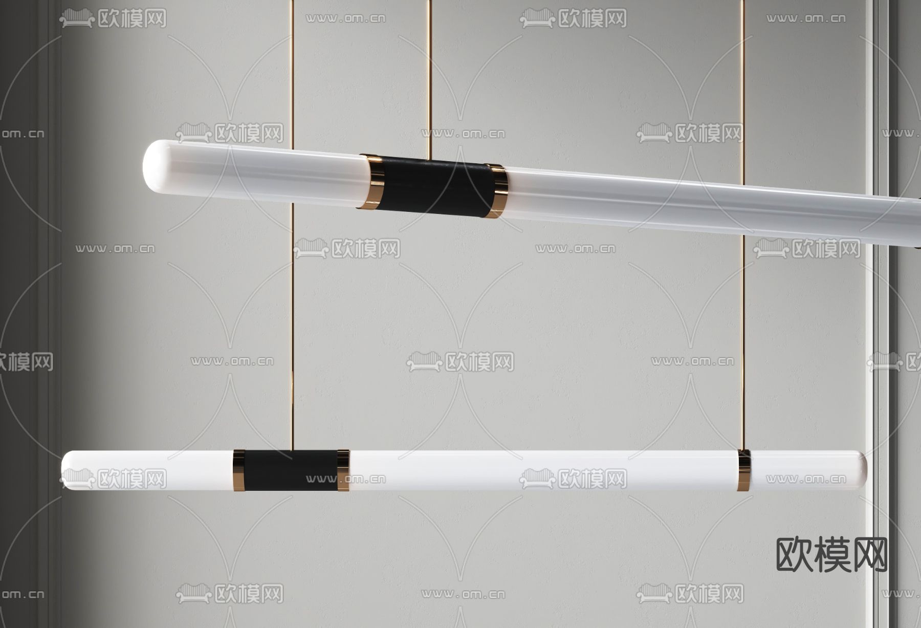 现代条形吊灯3d模型下载_ID12154897_3dmax免费模型-欧模网